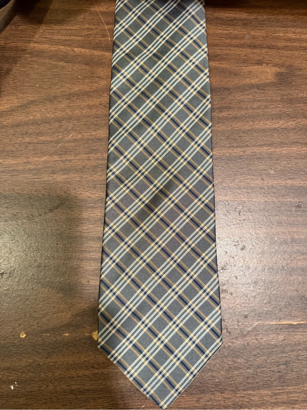 Tommy Hilfiger Navy and green Plaid Tie